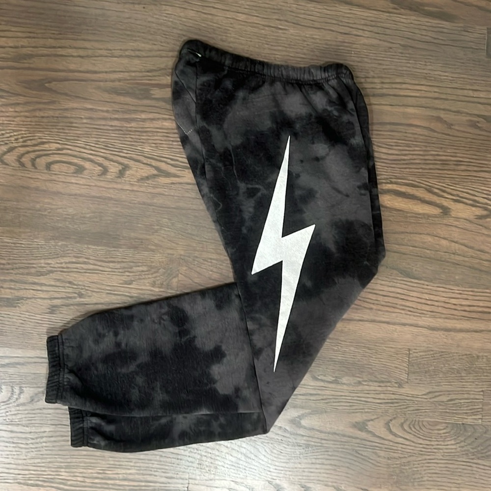 Aviator Nation Bolt charcoal tie-dye sweatpants size Small. NWOT